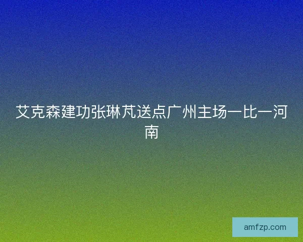 艾克森建功张琳芃送点广州主场一比一河南