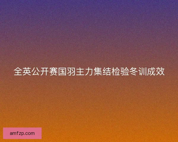全英公开赛国羽主力集结检验冬训成效