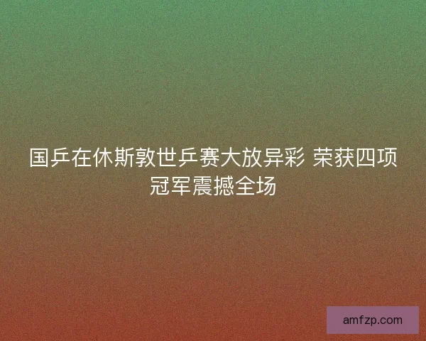 国乒在休斯敦世乒赛大放异彩 荣获四项冠军震撼全场